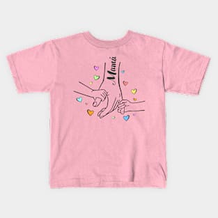 2 hands kids hold fingger mama Kids T-Shirt